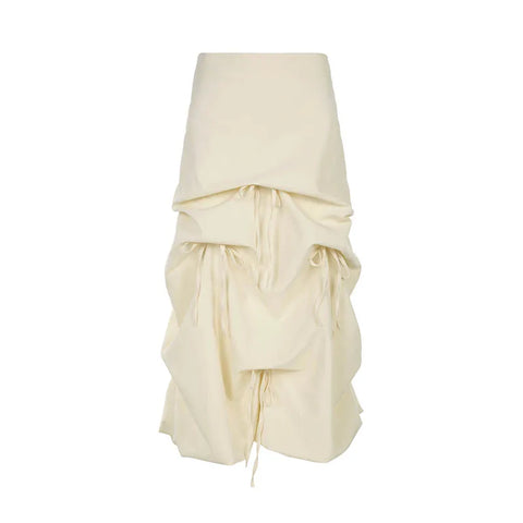 asymmetrical-drawstring-bow-loose-long-skirt-3