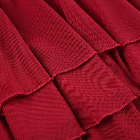 red-strapless-sexy-mesh-ruched-dress-10