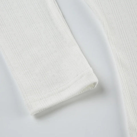 Elegant White Jacquard Single Breasted Shirt