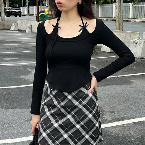 cute-slim-halter-bow-cropped-top-2