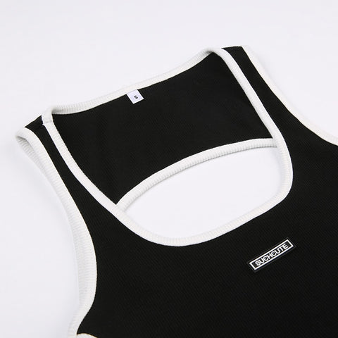 black-backless-stripe-patchwork-sleeveless-slim-bodysuit-5