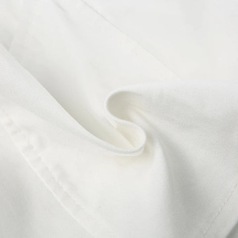 White Lace Trim Fold Halter Crop Top