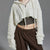 Twisted  Cropped Ripped Hooded Knit Coat