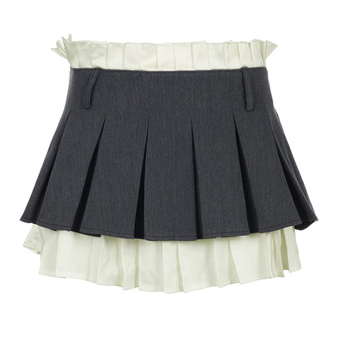 grey-patchwork-low-waist-pleated-skirt-5