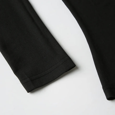 Gothic Dark Fishnet Patchwork Top