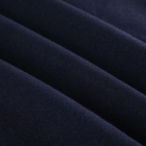 Casual Digital Print Dark Blue Sweater