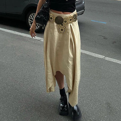 skin-draped-irregular-hem-midi-skirt-2