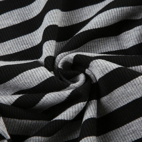 Basic Striped Crew Neck Knitted Top