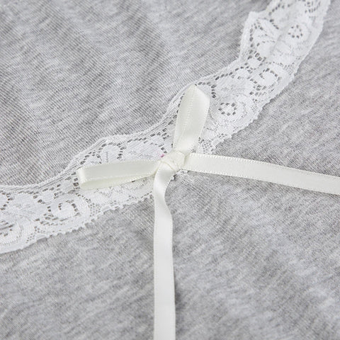 basic-sweet-bow-lace-patchwork-knit-dress-9