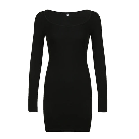 elegant-square-neck-long-sleeve-skinny-dress-3