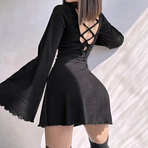 backless-flare-sleeve-knit-lace-up-dress-3