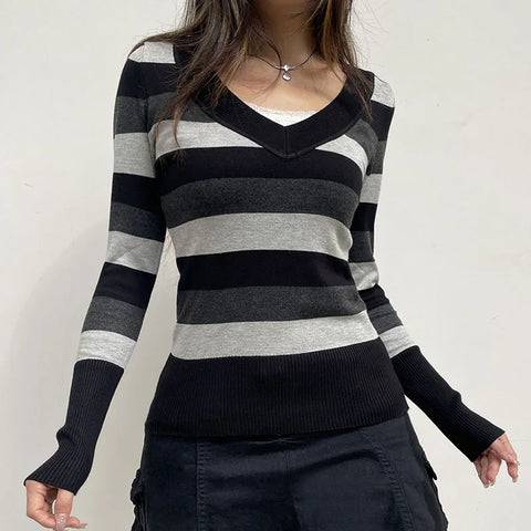 vintage-v-neck-stripe-long-sleeves-sweater-1-2