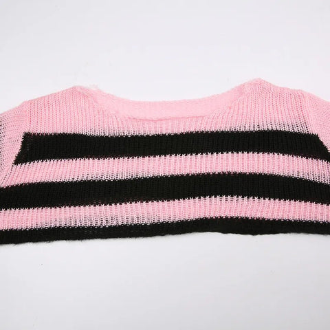 retro-pink-stripe-short-knitted-long-sleeve-sweater-6