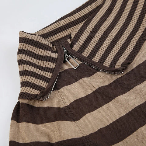 vintage-brown-stripe-zipper-off-shoulder-sweater-5