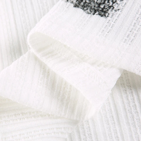 Printing Slash Neck Tierred Folds Slim Top