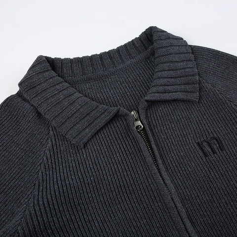 casual-dark-gray-zip-up-knitted-sweater-6