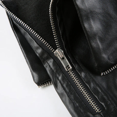 punk-zipper-metal-pu-leather-pleated-skirt-9