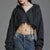 Twisted  Cropped Ripped Hooded Knit Coat