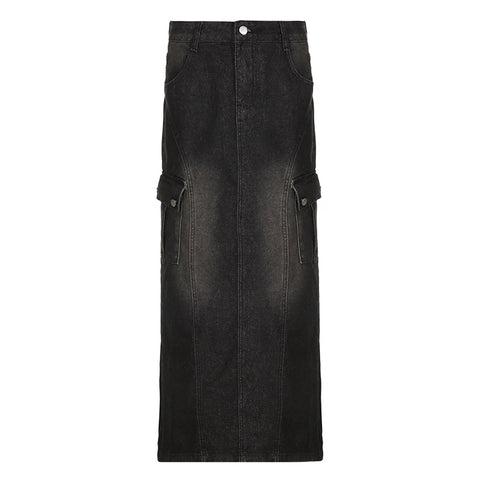 dark-grey-loose-pockets-denim-skirt-4