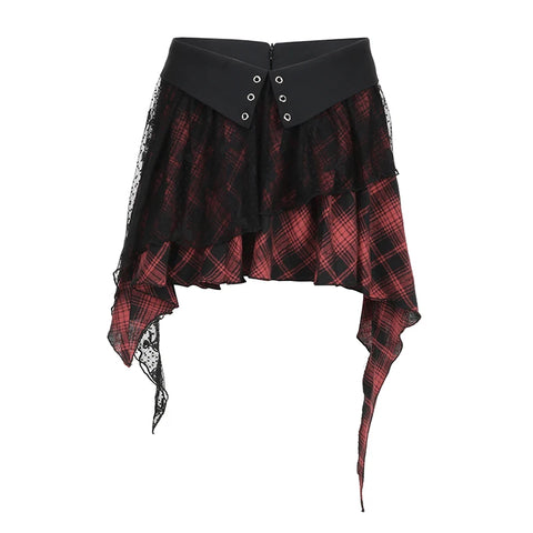 gothic-dark-lace-patchwork-plaid-skirt-4