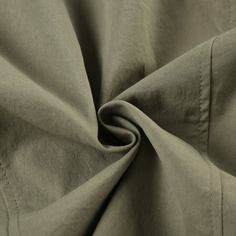 Stand Collar Buttons Pockets Coat