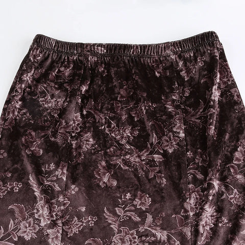 vintage-brown-velour-flowers-printed-long-skirt-6