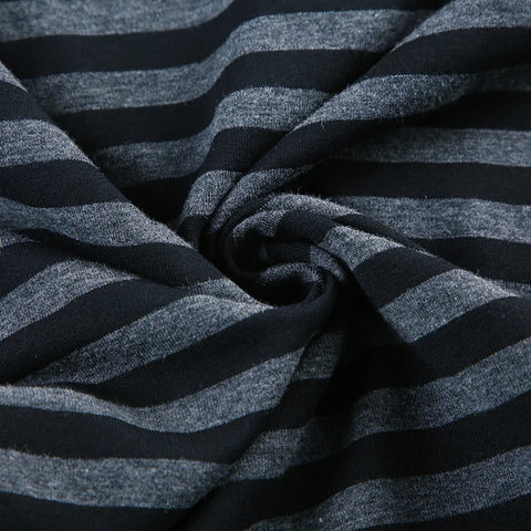 Black Striped Long Sleeve Skinny Top