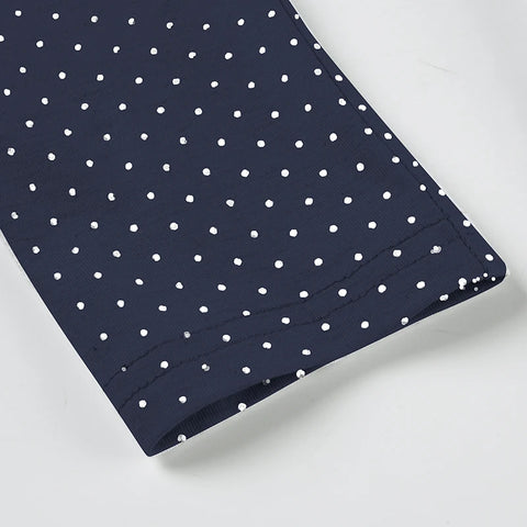 Cute Polka Dot Print Lace Patchwork Top