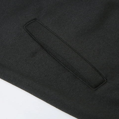 Gothic Star Rhinestone Zipper Up Coat