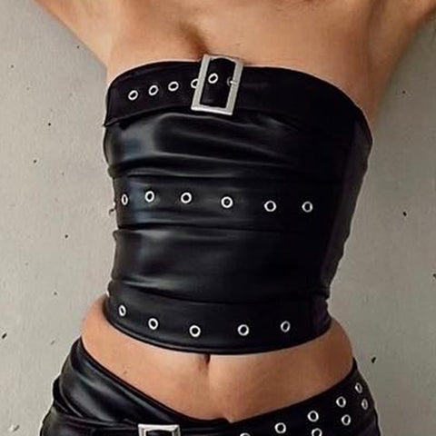 clubwear-black-pu-leather-eyelet-buckle-belt-sexy-tube-strapless-hot-top-1