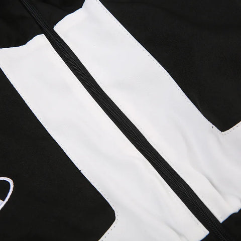 black-white-patchwork-zip-up-turtleneck-short-jacket-7