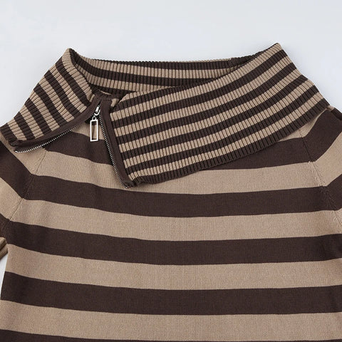 vintage-brown-stripe-zipper-off-shoulder-sweater-4