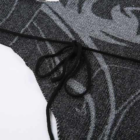 Irregular Pattern Knitted Sexy Top