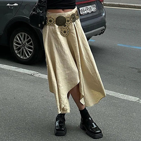 skin-draped-irregular-hem-midi-skirt-3