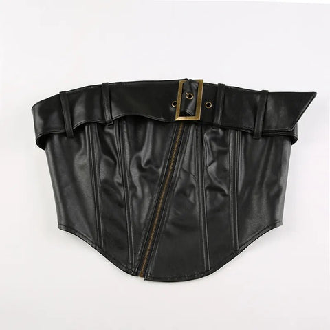 punk-strapless-belt-zipper-pu-leather-top-5