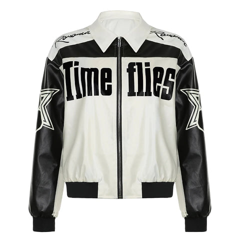 black-white-letter-printed-zip-up-pu-leather-jacket-4