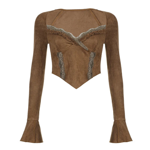vintage-brown-lace-spliced-flare-sleeve-top-5