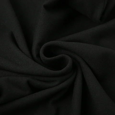 Casual Black Skinny Backless Bandage Dress