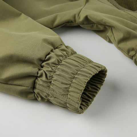 army-green-stand-collar-zip-up-pockets-coat-9