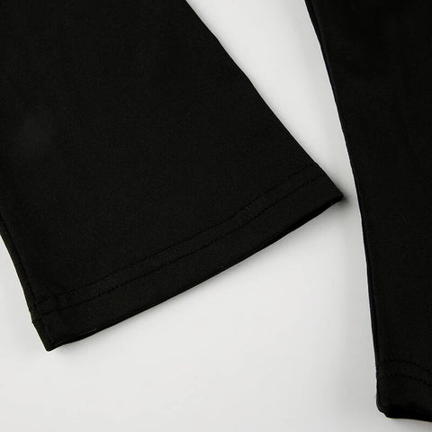 Gothic Graphic Printed Flare Sleeve Shirt