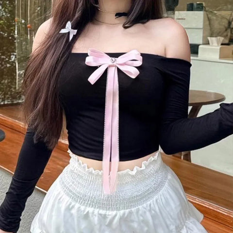 sweet-off-shoulder-bow-crop-top-3