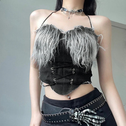 black-backless-sexy-zipper-faux-fur-halter-top-2