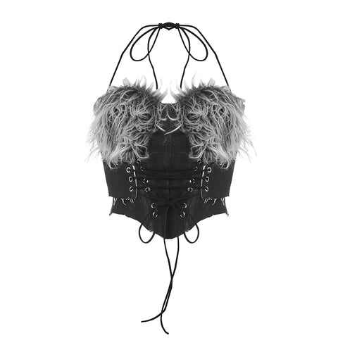 black-backless-sexy-zipper-faux-fur-halter-top-5