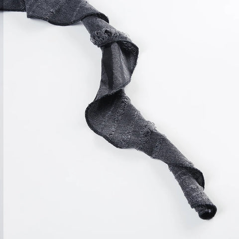 Gothic Ruffles Fringe Asymmetrical Hem Top