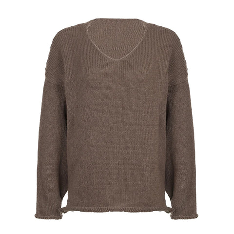 casual-brown-loose-ruched-pullover-knitted-top-6