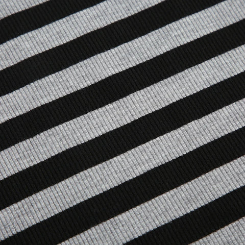 Basic Striped Crew Neck Knitted Top