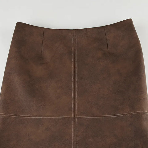 vintage-brown-low-rise-leather-slit-long-skirt-6