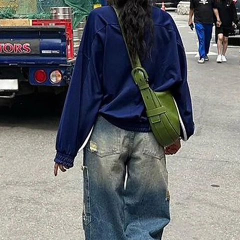 blue-stripe-turtleneck-zipper-loose-coat-3