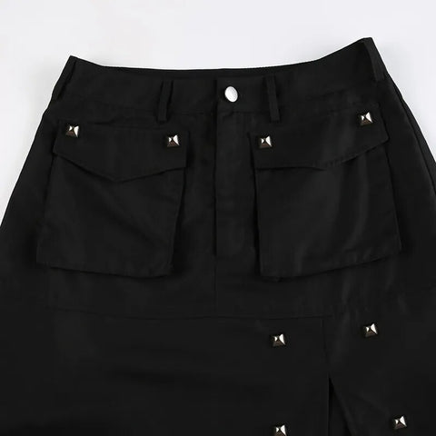 punk-rivet-black-pockets-side-slit-long-skirt-5