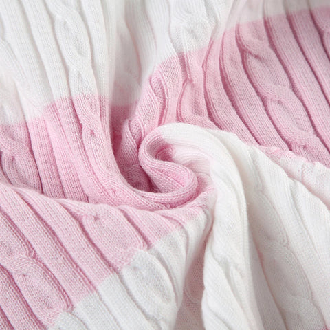 Sweet Striped Pullovers V-neck Sweater